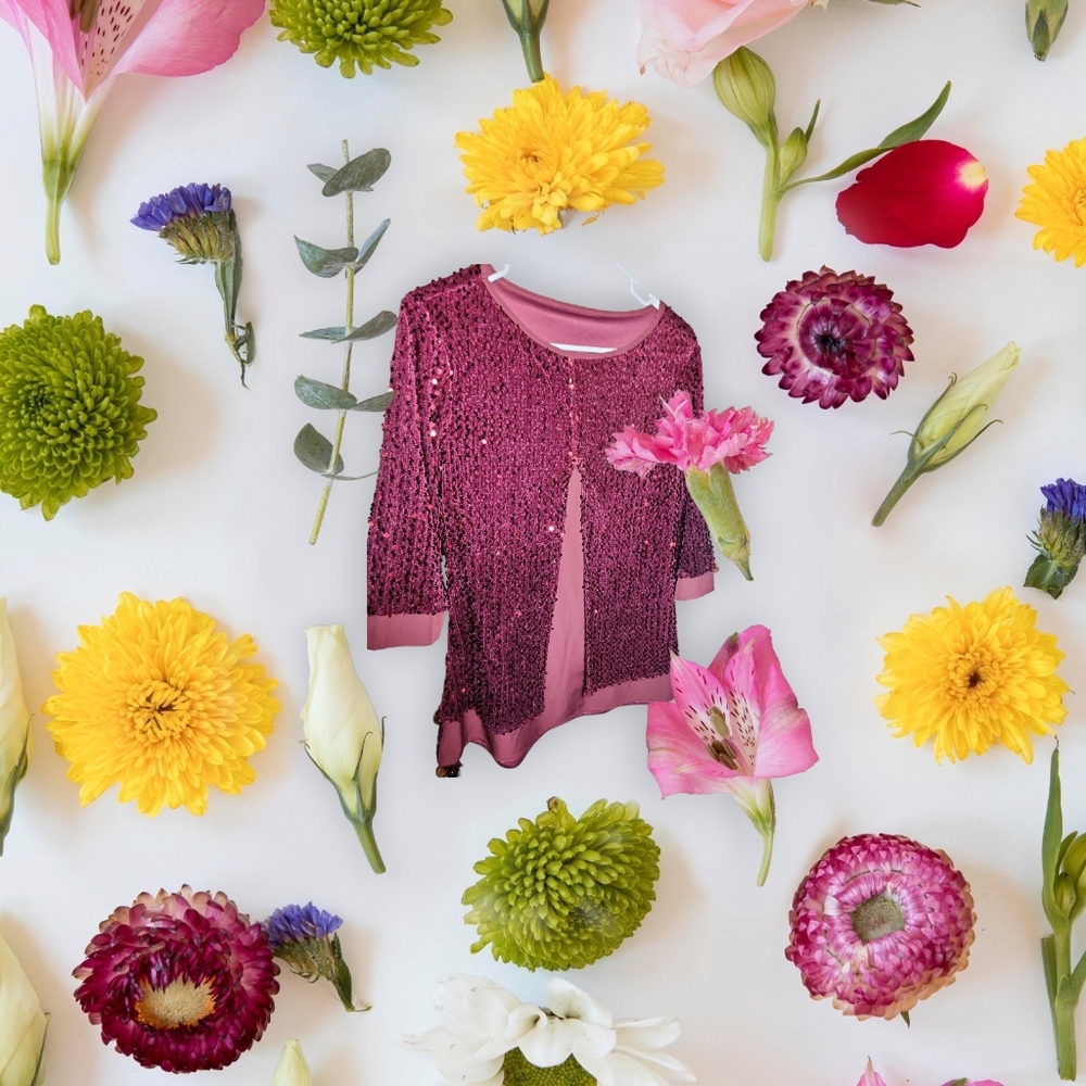 Burgundy sparkle blouse